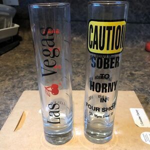 LAS VEGAS / Novelty Oversized lot of 2 SHOT GLASSES